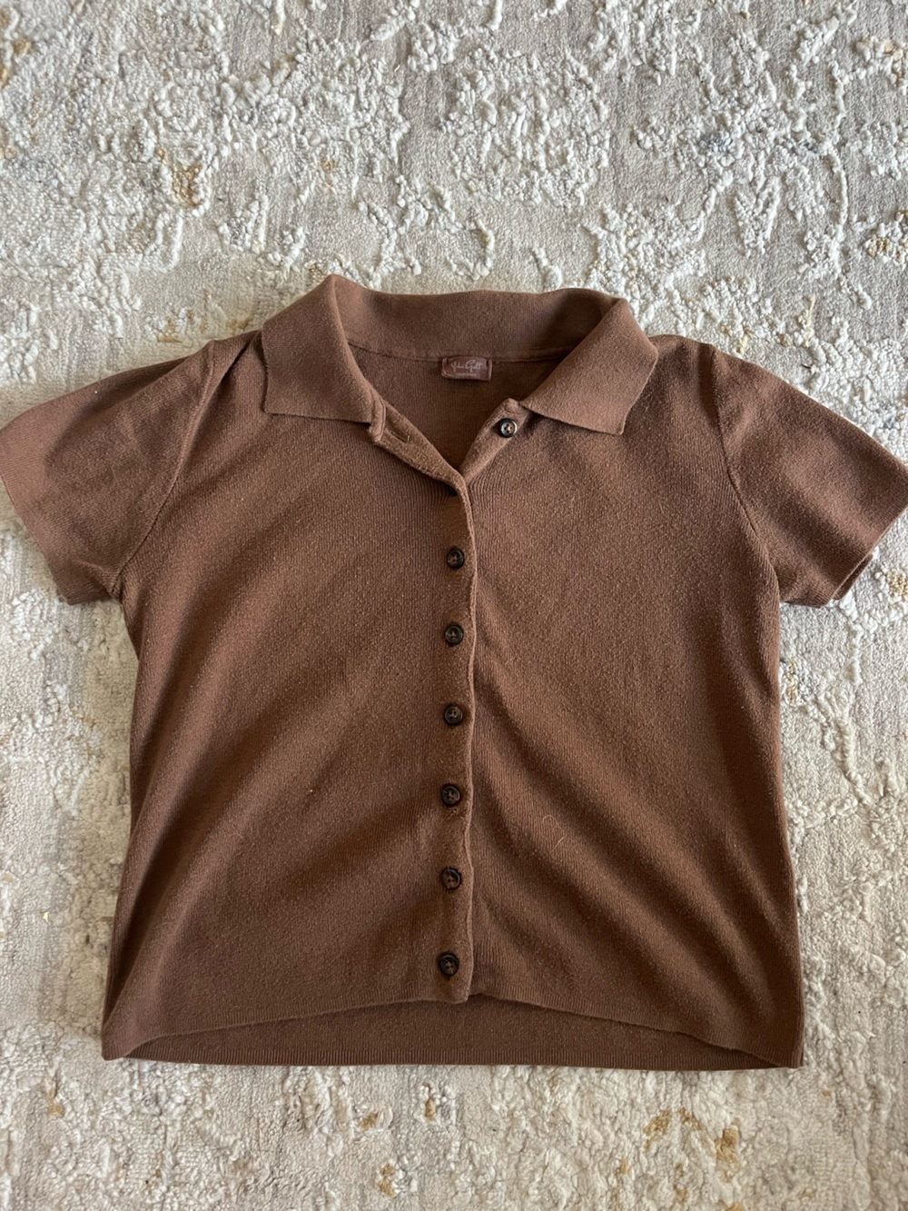 Brandy Melville Short-Sleeve Button Polo Shirt